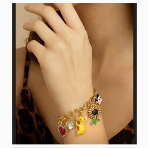 NWT Betsey Johnson Koala Monkey Heart Charm Stretch Bracelet Multi